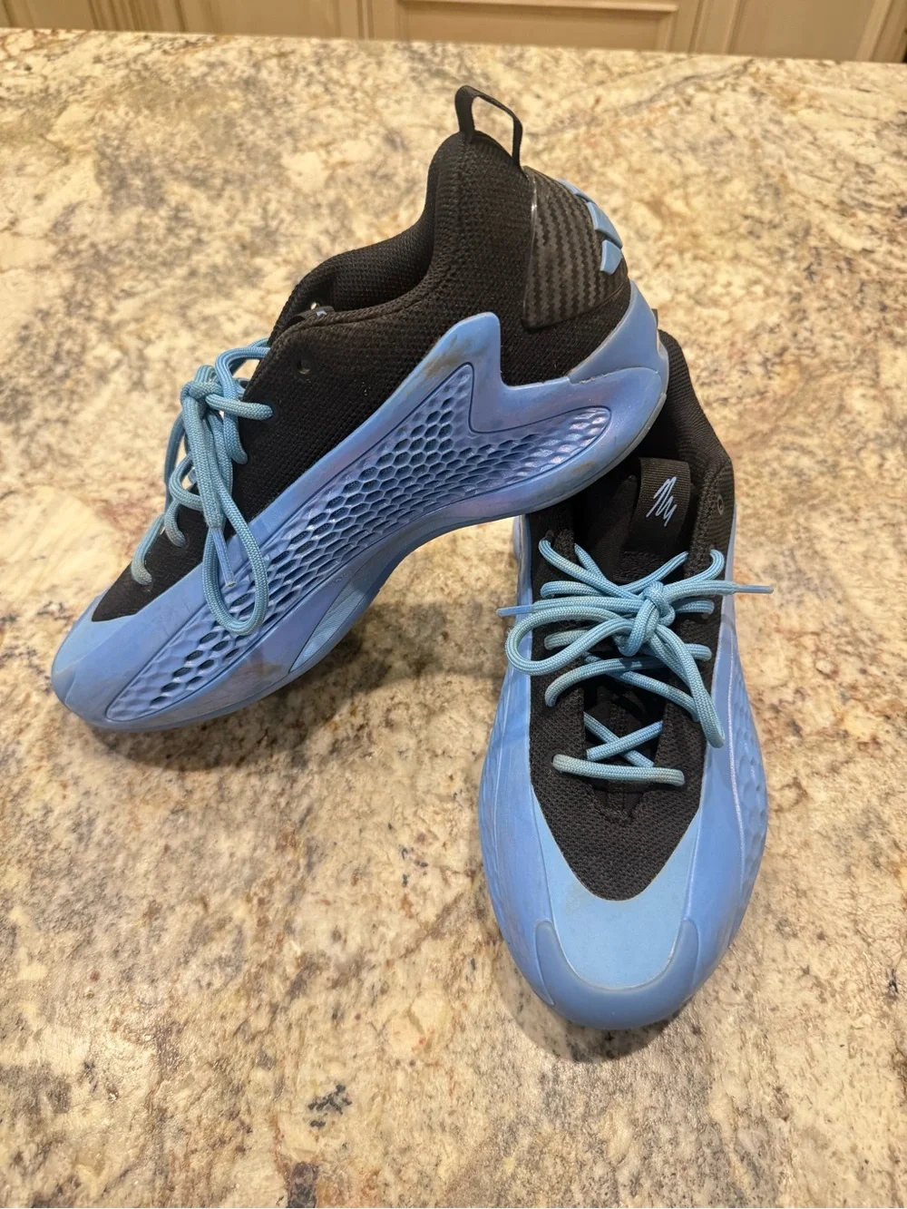 adidas Kids Light Blue and Black Sneakers - Lace-Up Athletic Shoes